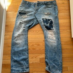 Cult of Individuality Rebel Straight Japanese Selvedge Denim 42/34 hybrid wash